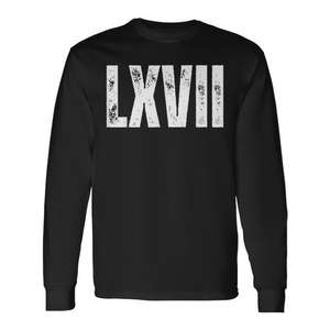 T-shirt à manches longues avec chiffres romains Lxvii Six Seven 6 7 Meme Gen Slang - Product Image 1