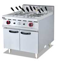 Cuisinière à pâtes professionnelle au gaz avec armoire de rangement, en acier inoxydable, à paniers multiples, pour la cuisson des nouilles
