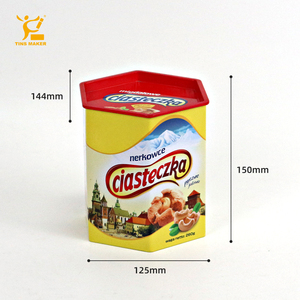 Wide Deep Hexagon Cream <strong>Cracker</strong> <strong>Tin</strong> <strong>for</strong> Storing Cookies Biscuits Chocolates Cakes in Kitchen Round Metal <strong>Tin</strong> <strong>for</strong> Food Storage - Product Image 2