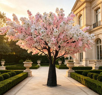 Arbre décoratif de fleurs de cerisier artificielles roses, arbre fleuri personnalisé pour la remise des diplômes, Noël, Nouvel An, Halloween