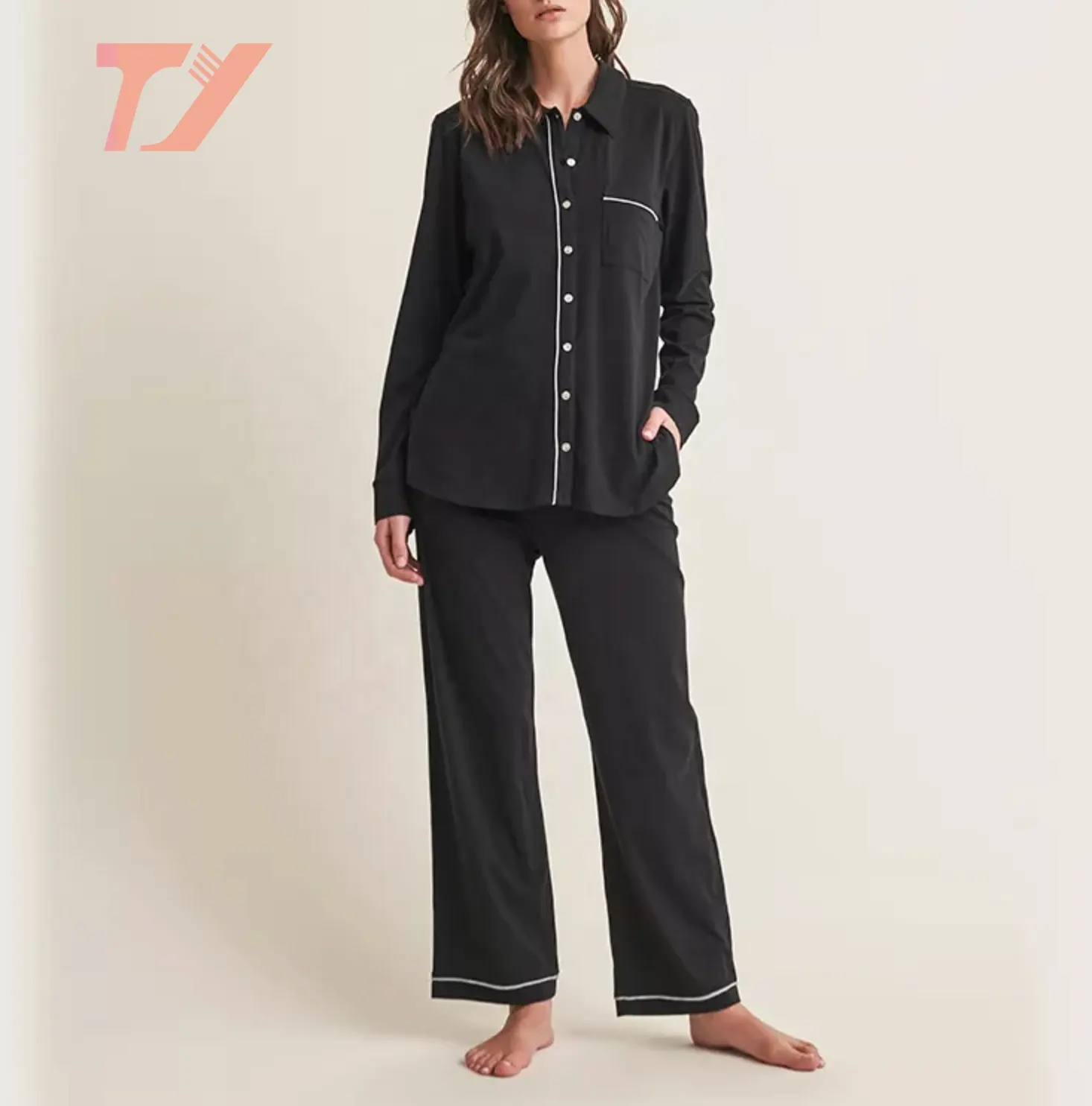 Vrouwen Nachtkleding Soft Touch Comfortabele Bamboevezel Vrouw Pajama Set Nachtkleding 2 Stuk Broek Set Pyjama Pijamas Lounge Wear