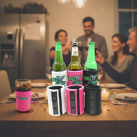 Support magnétique en néoprène pour canettes, isolant pour bière, étui imperméable pour bouteille, logo personnalisé, 330 ml, pour réfrigérateur et bar