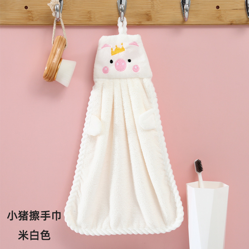 Toalla de mano de cerdo blanco