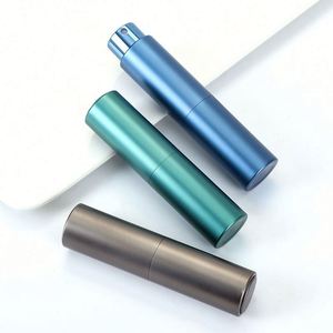 Factory Wholesale Refillable Travel <b>Perfume</b> Spray <b>Bottles</b> 8ml 10ml Black Matte Aluminum Atomizer Glass Inner Custom Promotional - Product Image 1