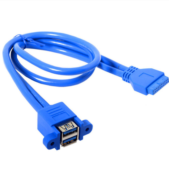 2 Ports USB 3.0 Front Panel Bracket Cable Usb3.0 to 20pin/19pin
