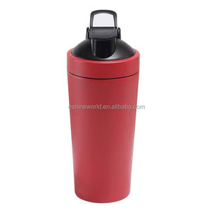 Logo kustom 304 terisolasi baja nirkarat Tumbler ramah lingkungan kebugaran Gym botol air dan pengocok Protein cangkir dengan Mixer logam - Product Image 1
