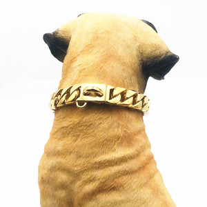 Collier pour chien, chaîne cubaine réglable en acier inoxydable, 3.0cm de Large, en métal, bouledogue français, vente en gros, 1 pièce - Product Image 6
