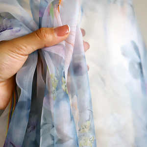 Thiết Kế Polyester Organza Lụa Thụy Sĩ Voile Vải Voan Hoa Cô Dâu Hoa In Organza Vải - Product Image 3