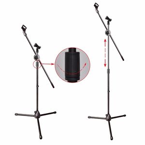 Haute qualité professionnel réglable Double ciseaux micro support téléphone support trépied <span class=keywords><strong>pour</strong></span> Microphone sol Instruments de musique - Product Image 6