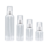 Botol Pompa Plastik PET Bening 50ml 75ml 100ml 250ml, Botol Kosmetik Kosong untuk Toner, Lotion, Perjalanan, Kemasan Perawatan Kulit