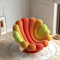 Fauteuil individuel italien créatif en velours en forme de fleur, moderne, simple et confortable, pour salon, chambre, villa, détente, pivotant