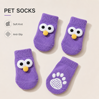 Chaussettes pour chien chaudes, imperméables, antidérapantes, à double couche, avec semelle à pois en caoutchouc, douces, respirantes, pour la marche en intérieur, soin des pattes, chaussettes personnalisées imprimées
