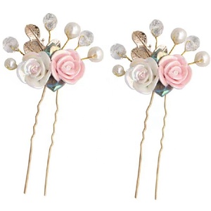 Doux U forme petites fleurs couvre-chef <span class=keywords><strong>chignon</strong></span> épingle à cheveux <span class=keywords><strong>mariage</strong></span> cheveux accessoires Floral couvre-chef pour <span class=keywords><strong>mariage</strong></span> - Product Image 4