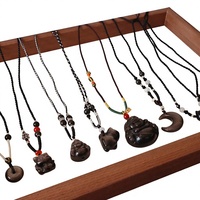 Collier ethnique en cuivre avec pendentif animal en obsidienne naturelle, chaîne de clavicule en corde, pendentif en cristal unisexe pour couple