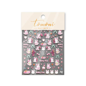 Qianya 2023, venta al por mayor, bonito gato de dibujos animados, zorro, estrella, conejo, diseño Tomoni 5D, pegatina para uñas, decoración artística, Material plástico - Product Image 4