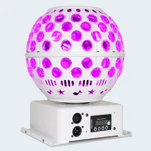Светодиодный лазерный проектор, прожектор для диджея, музыка, диско-шар, сценический вращающийся световой эффект, RGBW DMX, праздничное освещение для семейного клуба