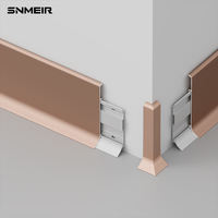 Profilé de plinthe en aluminium moderne décoratif pour applications hôtelières, à fixation murale ou au sol