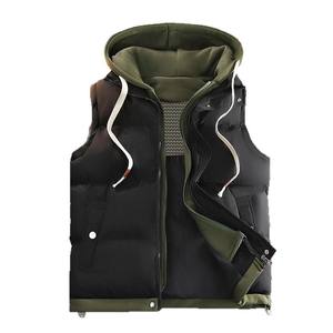 <span class=keywords><strong>Chaleco</strong></span> de algodón cálido para Otoño e Invierno juvenil con capucha gruesa Regular de dos piezas <span class=keywords><strong>acolchado</strong></span> de algodón liso teñido de lona Reversible Varsity - Product Image 5