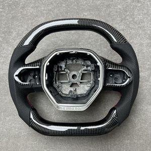 Volant sport en fibre de carbone forgée/twill de qualité supérieure avec cuir perforé/grip pour Peugeot 408 4008 <span class=keywords><strong>5008</strong></span> - Product Image 5