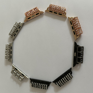 <span class=keywords><strong>Adaptateur</strong></span> de <span class=keywords><strong>bracelet</strong></span> de montre en diamant perlé de luxe à la mode 14mm 20mm 22mm 24mm pour connecteur de bande de strass <span class=keywords><strong>Apple</strong></span> <span class=keywords><strong>Watch</strong></span> - Product Image 6