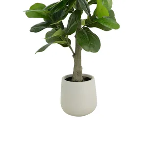 Oh Arts Plante artificielle Ficus Lyrata à grandes feuilles de 1,5 m de haut, faux figuier à feuilles de violon pour la décoration du salon et du patio - Product Image 5
