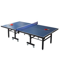 Ensemble professionnel de table de ping-pong pliable portable d'intérieur de haute qualité avec roues