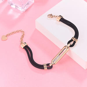 Nouveau style <span class=keywords><strong>original</strong></span> Bracelet coulissant en pierre naturelle pour femme, style européen et américain, en or rose et noir, personnalisable avec gravure pour <span class=keywords><strong>couple</strong></span> - Product Image 4