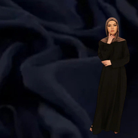 Tissu crêpe noir mousseline textile Dubaï Abaya 2025 Tissu de luxe Nida Tissus noirs