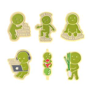 Pin de esmalte Smiski divertido 'Por qué estoy desnudo', broche de muñeco verde de dibujos animados, insignia de solapa, regalo de joyerí<span class=keywords><strong>a</strong></span> para amigos, al por mayor - Product Image 6