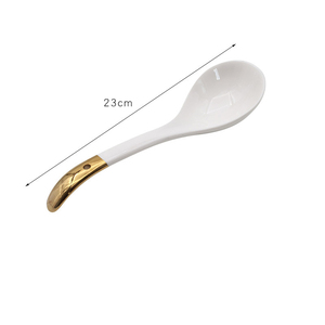 Juego de 32 Piezas de Vajilla de Porcelana Blanca con Borde Dorado de Lujo, Plato Llano de Cerámica de 6/7/8/10 Pulgadas - Product Image 5