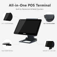 Terminal de Ventas con Pantalla Táctil Capacitiva Glong Windows, Intel I5, para Restaurantes, Base Plegable, Reduce el Tamaño del Paquete, Color Negro 1