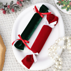 LINGKAI 8pcs <b>Christmas</b> Fabric Candy Velvet Stripe Candy Shape Ornament Xmas Holiday Tree Decor <b>Gift</b> <b>Box</b> - Product Image 6