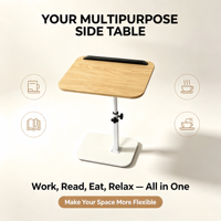 Table basse inclinable à hauteur réglable - Cadre métallique durable et portable, design minimaliste
