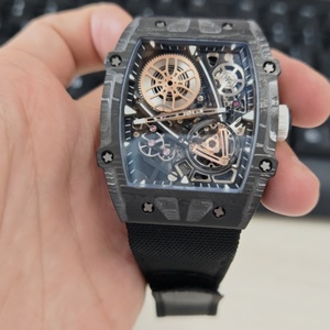 Reloj de Lujo Estilo Tourbillon Esqueleto para Hombre, Automático, Mecánico, de Fibra de Carbono, con Correa de Velcro, Estilo RM - Product Image 6