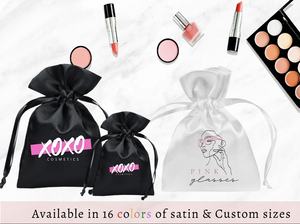 Renkli özel Logo baskılı hediye torbalar üretici özel yumuşak iç çamaşırı peruk İpli ipek saten çanta - Product Image 5