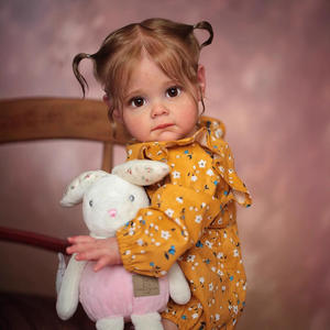 Poupée <span class=keywords><strong>réaliste</strong></span> pour enfant en bas âge <span class=keywords><strong>Reborn</strong></span> Maggi, 24 pouces, tête et membres en vinyle souple, corps en tissu, cheveux implantés à la main, jouet cadeau pour enfants - Product Image 5