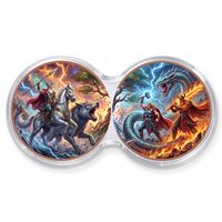 Pièce de monnaie en cuivre fin .999 d'une once Troyenne, thème Mythologie nordique Ragnarok Odin contre Fenrir Thor contre Surtur, Pièce de défi souvenir, Cadeau