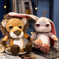 Nouvel animal en peluche de simulation, gros yeux, tigre, animal de la jungle, peluche câline, girafe, renard, lion, animaux en peluche de la jungle, cadeau