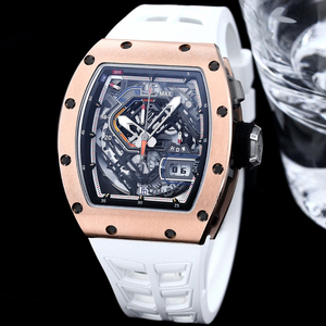 Reloj Mecánico de Lujo, Elegante, Unisex, Blanco, Luminoso, Deportivo, Casual, con Tourbillon, Esqueleto, Resistente al Agua, para Negocios - Product Image 1