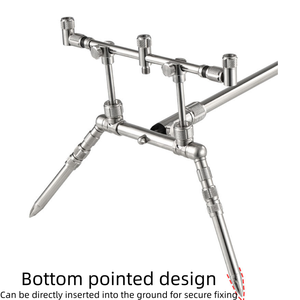 Soporte para Cañas de Pescar de Acero Inoxidable 304, <span class=keywords><strong>4</strong></span> Patas, 120 cm °   Soporte para Cañas de Pescar de Carpa con Altura Ajustable de 17 a 22 cm, Barra Transversal de 24 a 40 cm, Peso de 2350 g, con Bolsa - Product Image 5
