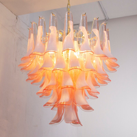Lustre rose led anneau rond art cristal verre vintage suspension led lampe décorative salon Suspension