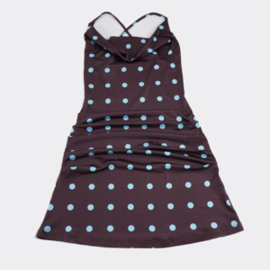 Vestido sin mangas con cuello tipo capucha, estampado digital de lunares, estilo elegante para mujer, con tirantes finos y cintura natural - Product Image 2