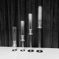 Porte-bougies coniques en verre cristal transparent 14'', 18'', 22'', 26'' – Écologiques et durables pour centres de table de mariage