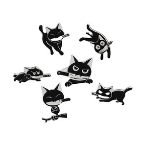 Phim Hoạt Hình Sáng Tạo Mèo Đen Dao Bảo Vệ Loạt Tùy Chỉnh Men Kim Loại Mềm Pins Quà Lưu Niệm Mũ Quần Áo Đúc Có Biểu Tượng Cổ Tích - Product Image 5