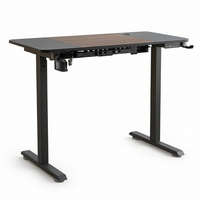 Bureau debout électrique réglable en hauteur, extensible, 120x60cm, rectangulaire, pieds en T en acier, plateau en bois, contrôle de mémoire, anti-collision