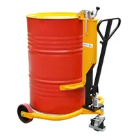 Chariot à main hydraulique en acier avec plateforme, poignée extensible, 3 roues en polyuréthane pour capacité de levage et de transport de fûts de 350 kg