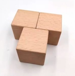 Décoration - Cubes de bois de 4 cm, blocs de bois de hêtre bien polis, blocs de bois naturel Echo, blocs de construction DIY - Product Image 4