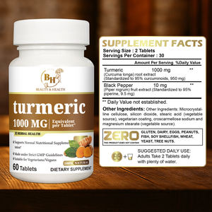 Comprimés de 1000mg de soutien <span class=keywords><strong>anti</strong></span>-inflammatoire de supplément de curcuma de marque privée en gros - Product Image 3