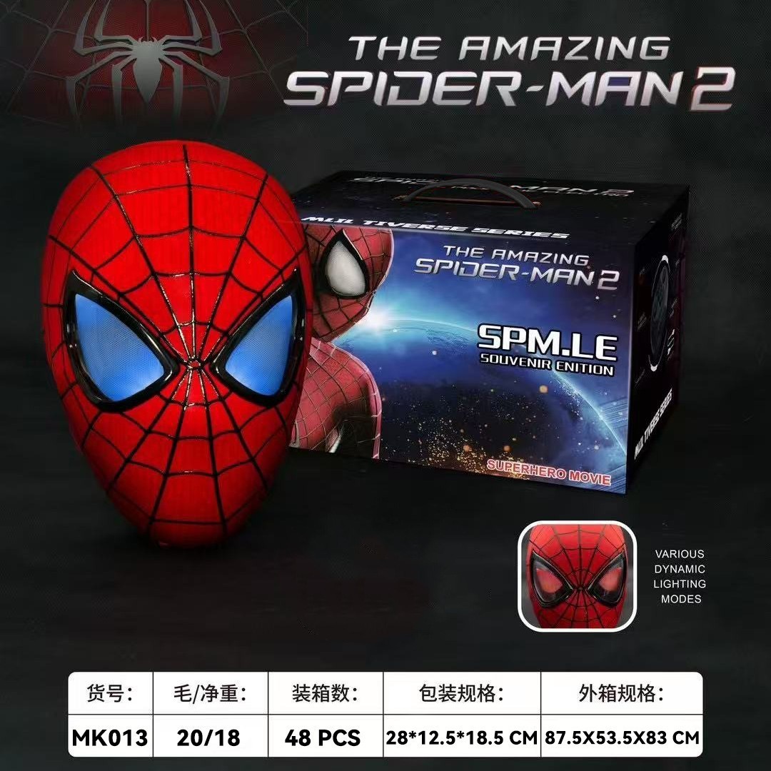Máscara de Cabeza de Spider-Man con Control de Mandíbula + Ojos Iluminados