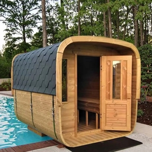<span class=keywords><strong>Sauna</strong></span> extérieur au design moderne, 6 kW, fenêtre panoramique en verre, poêle traditionnel en bois massif à infrarouge lointain pour 2 à 8 personnes - Product Image 1